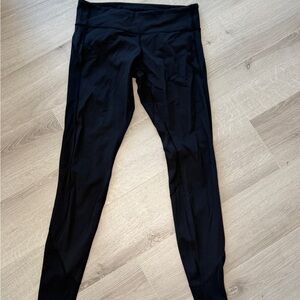 Lululemon Black Leggings Mesh Panel Detail High Rise Sz 8